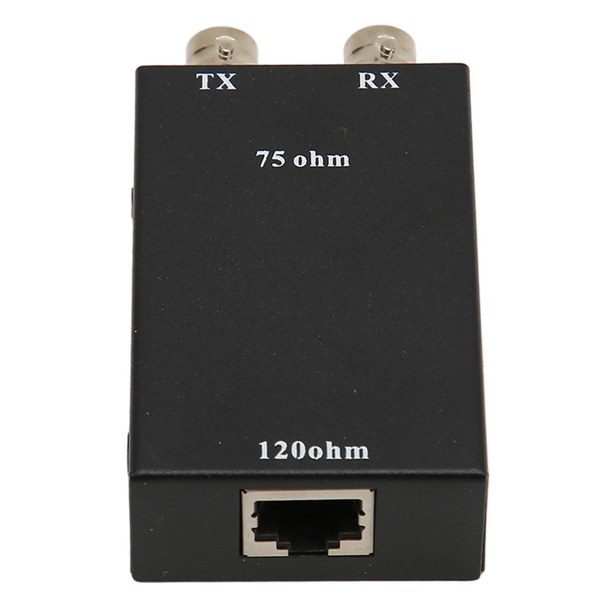 75ohm BNC To 12ohm RJ45 Ethernet Adapter, 2.048Mbps Metal Housing BNC To RJ45 Converter G.703 Balanced To Unbalanced for Road Traffic Monitoring System