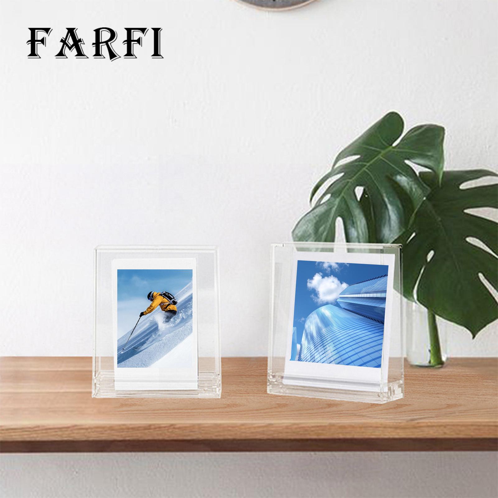 Transparent Photo Frame Premium Dustproof Double-sided Clear Photo Frame for 3-inch Instant Camera Pictures Heavy Duty Desktop Display Frame with Visible Groove Base Ideal for Southeast Asian Buyers. 