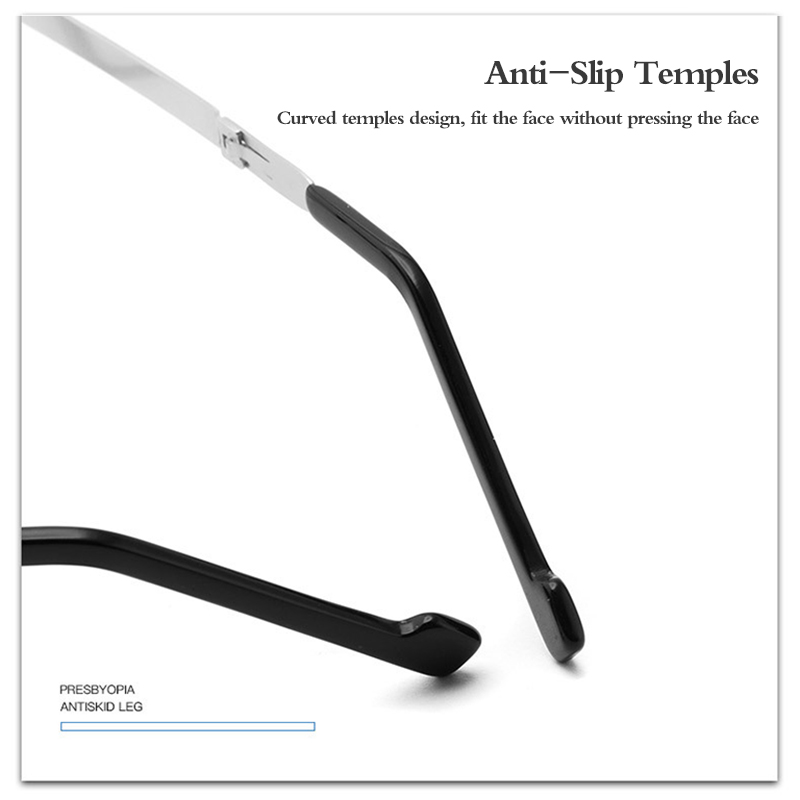 Folding Reading Glasses Metal Rectangular Women Men Hyperopia Foldable Eyeglasses Diopte From +100 To +400. 