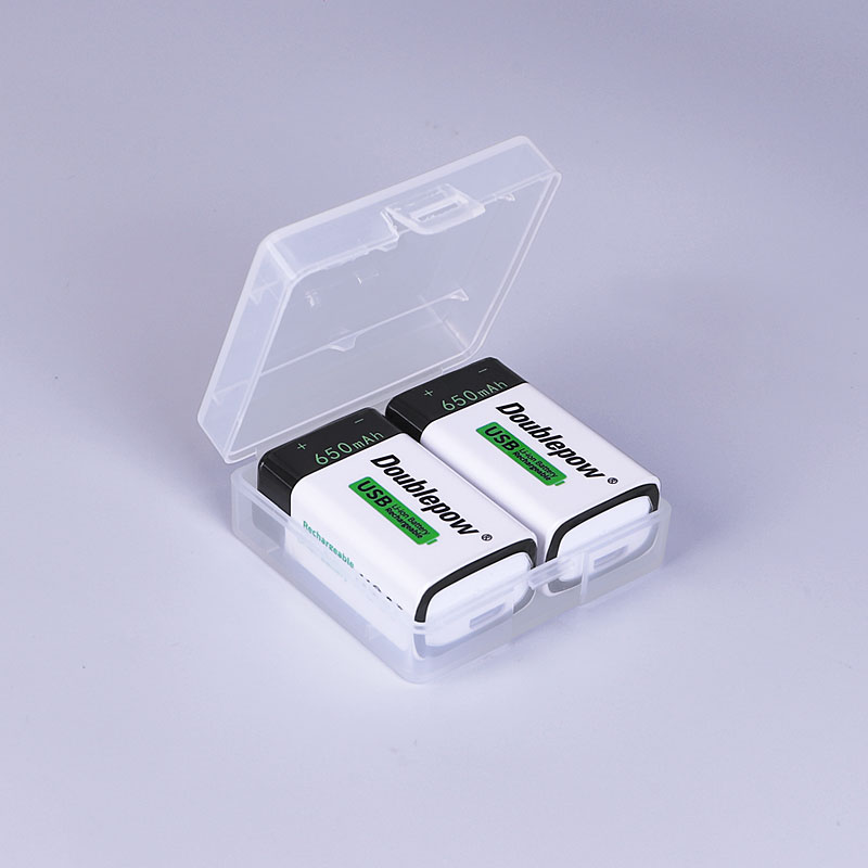 USB 9 Volt 650mAh USB 9v Rechargeable Lithium Battery for Multimeter Smoke detectors and other uses. 