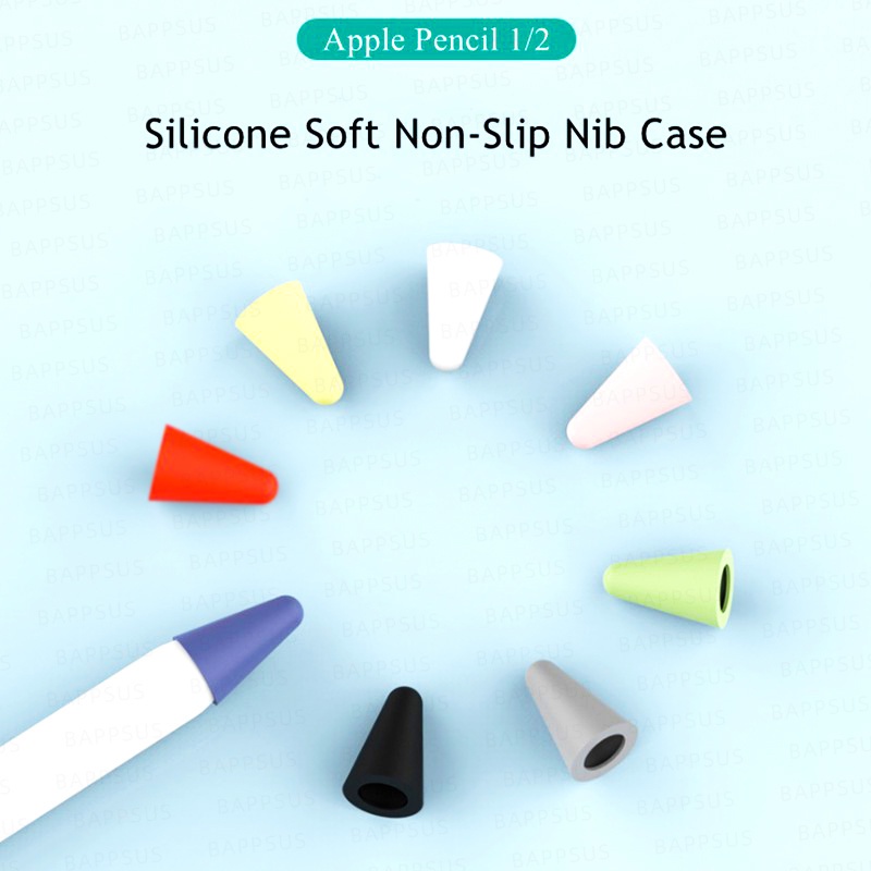 5pcs Soft Silicone Stylus Pen Tip Protector /Replacement Silicone Tip Case Nib Protective Cover /Non-slip Screen Stylus Pencil Tip Protection Cap Universal For Apple Pencil 1/2. 
