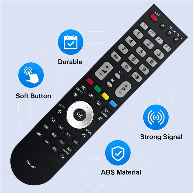 Replace Accessories Component Parts CLE-998 Remote for TV CLE-999 CLE-993 CLE-994 CLE-984 L26H01AU L32H01AU L26A01A L32A01A L37A01A. 