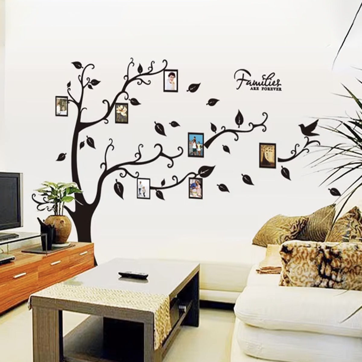 PVC wall sicker- black tree and birds. 