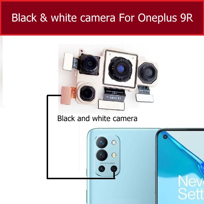 Back Rear Big Main Camera Module Flex Cable For OnePlus 9R Small Front Camera Flex Replacement Parts. 