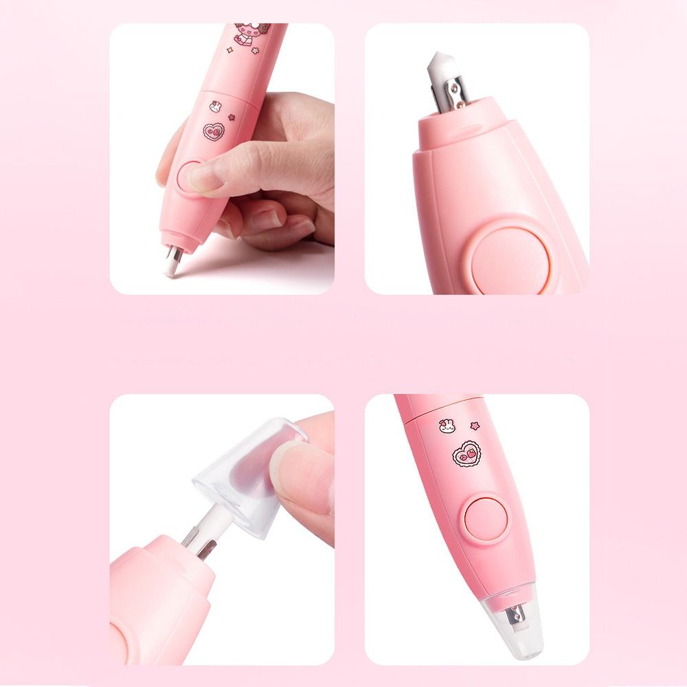Cartoon For Sketch Writing Drawing Students Rechargeable/Battery Powered Automatic Pencil Eraser Electric Eraser Correction Tools. 
