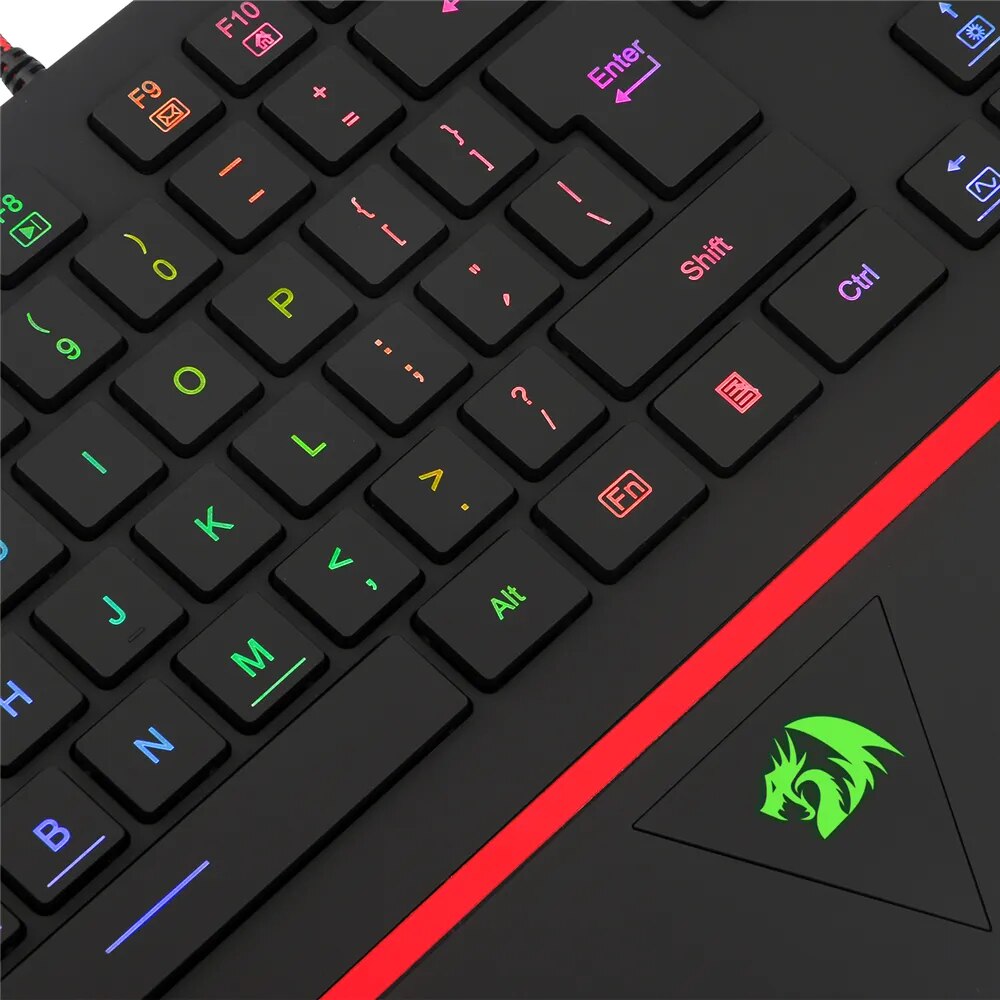 Redragon K502 RGB Gaming Keyboard RGB LED Backlit Illuminated 104 Key Silent Keyboard with Wrist Rest for Windows PC Games. 