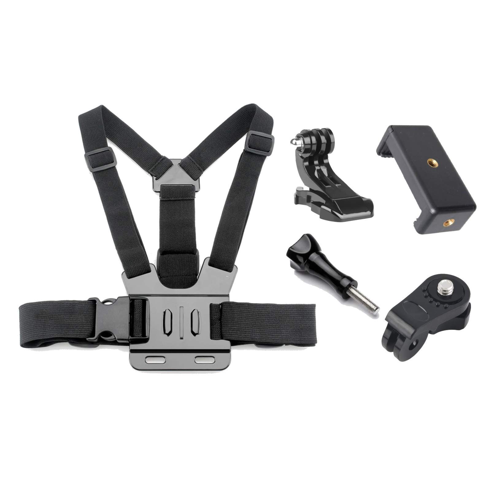 Chest Strap Mount with Jhook for Action Camera and Phone- GoPro (HERO11,Mini,10,9, 8/7/6/5/4/3+/3/2, MAX, Session, Fusion) DJI Osmo Action, Insta360. 
