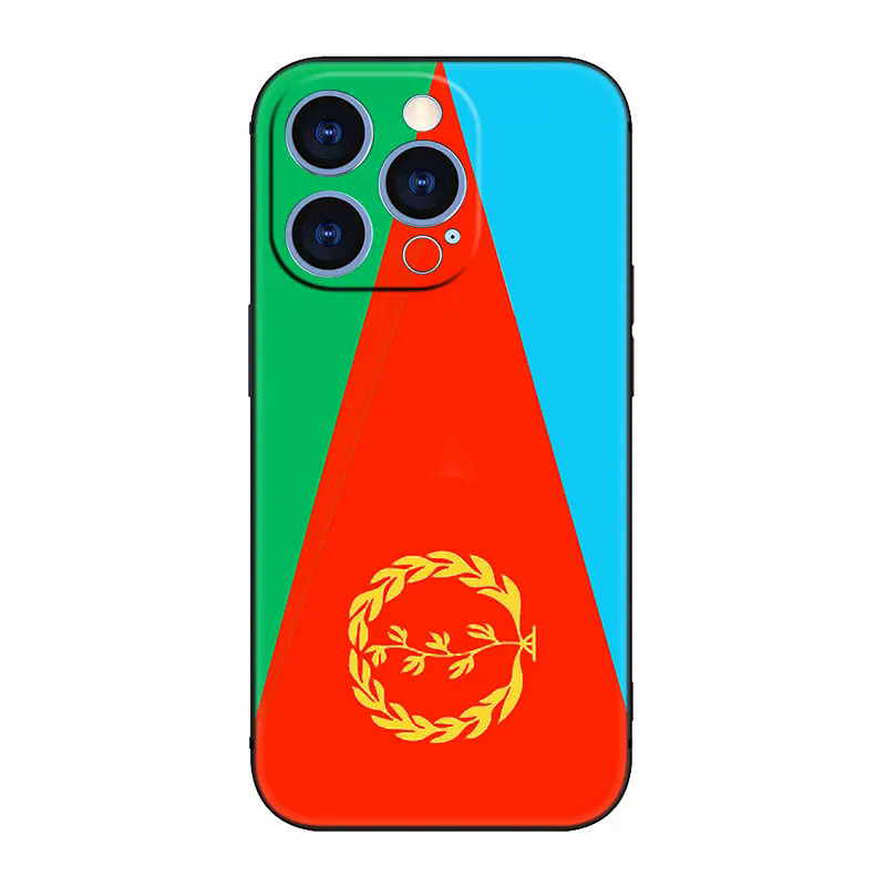 Eritrea Flag Phone Case For Apple iPhone 14 13 12 Mini 11 Pro XR X XS MAX 6S 7 8 Plus 5S SE 2020 2022 Black Cover. 