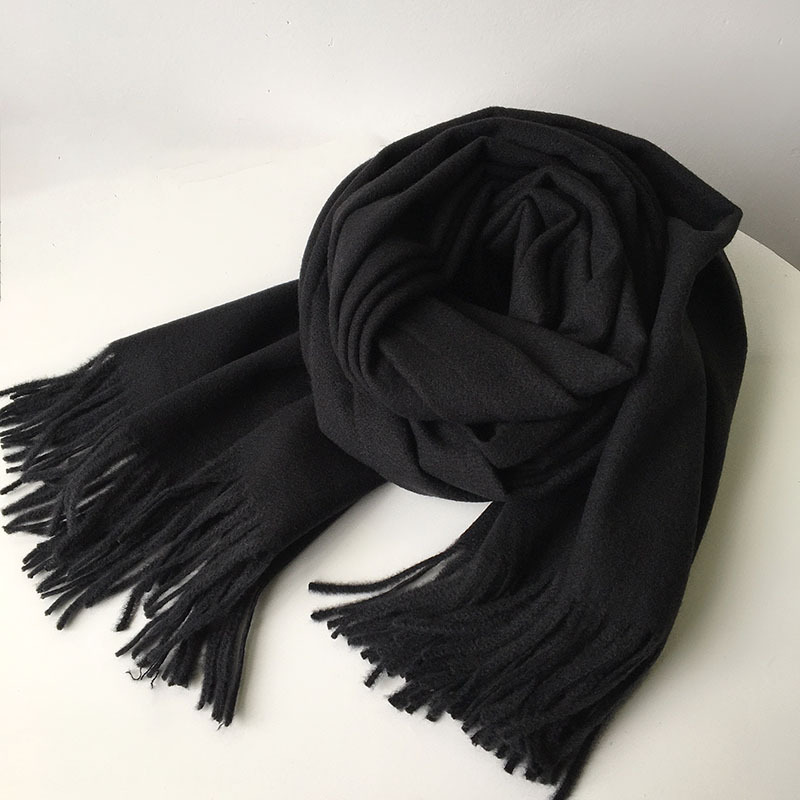 Autumn and winter versatile solid color imitation cashmere thickened warm scarf, Korean version camel long shawl, festive Chinese red 2023