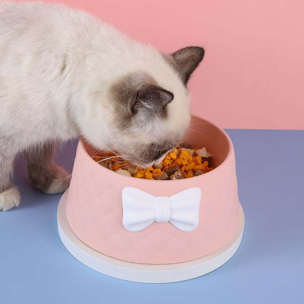 BENEDICT Diamond Pattern Sweet Princess Puppy Kitten Elevated For Dog Cat Water Feeder Container Pet Supplies Pet Feeder Bowl Cat Food Bowl. 