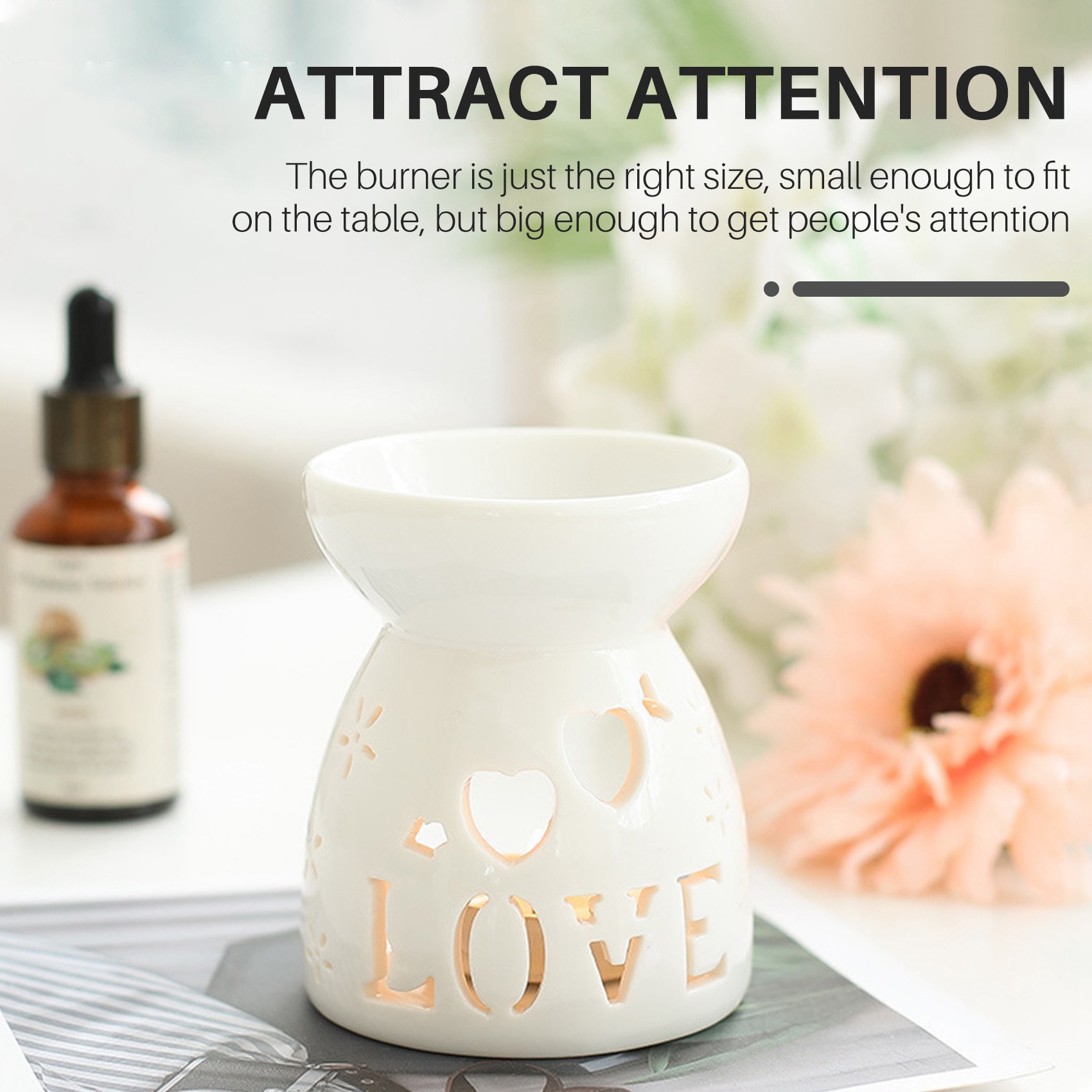 Ceramic Diffuser Ceramic Essential Diffusers Aromatic Lamp -Love. 