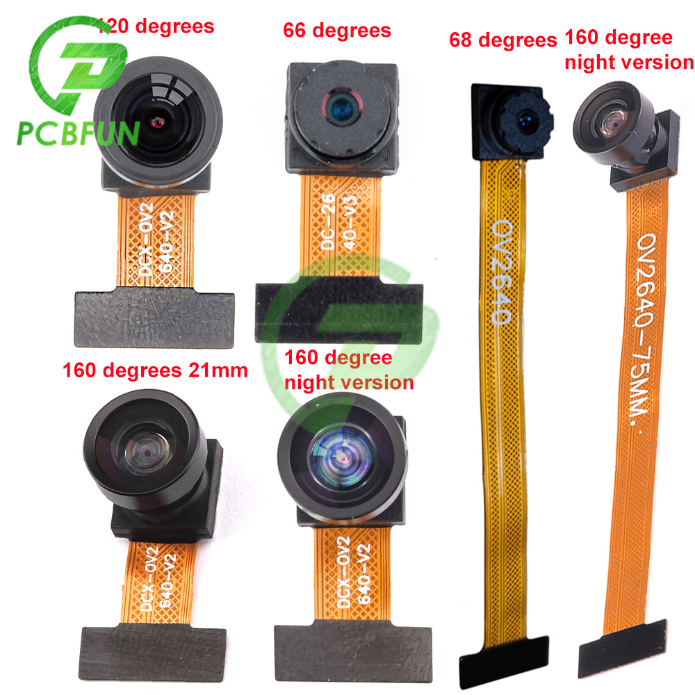 OV2640 Camera Module Fisheye Wide-angle Lens 68/160 Degree 24PIN 0.5mm Pitch for ESP32-CAM and TT Series Development Board