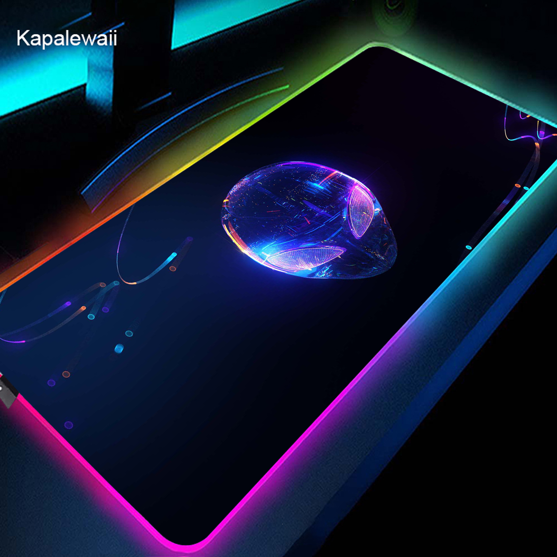 RGB Alienware Gaming Mouse Pad XXL Large PC Gamer Keyboard Desk Mat 900x400mm LED Computer Accessories Tapis De Souris Mousepad