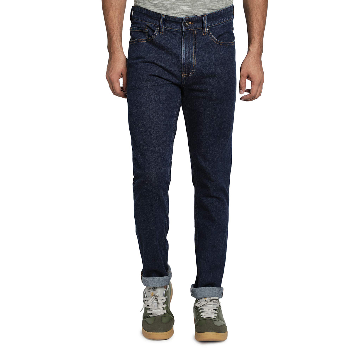 Slim-fit Stretchable Denim Jeans Pant For Men - Dark Blue