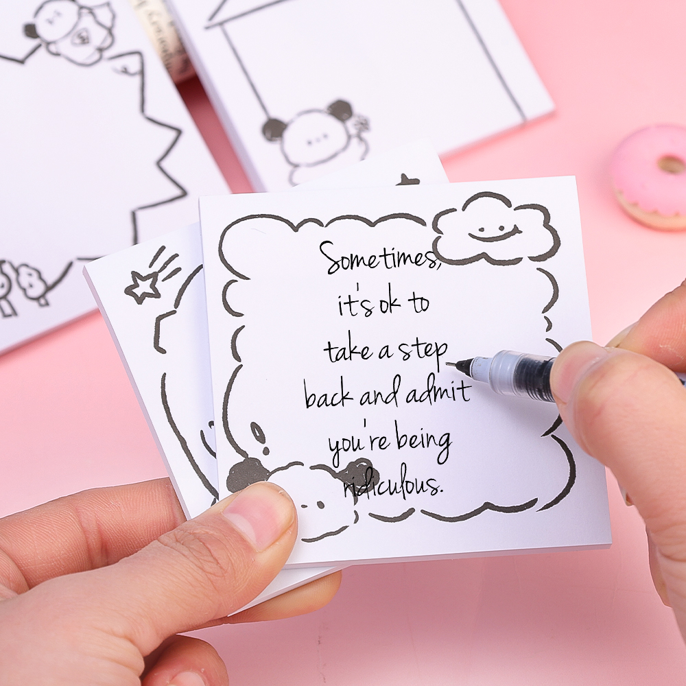 50 Sheets Cute Cartoon Dog Memo Pad Kawaii Sticky Notes Girl Diary DIY Decorative Scheduler Paper To Do List. 