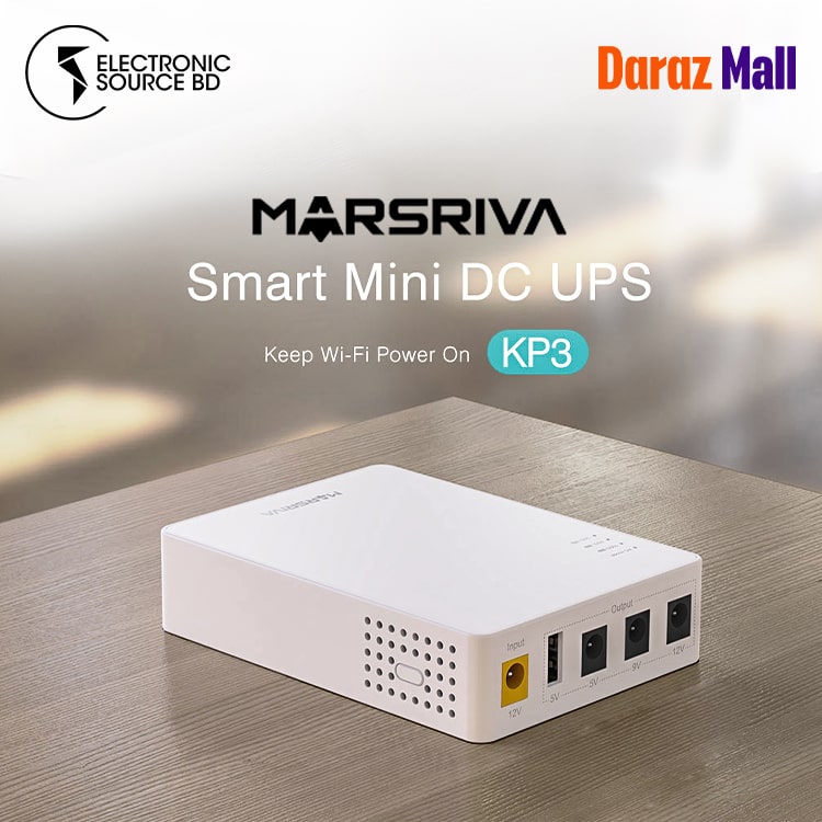 MARSRIVA KP3 10000mAh Smart Mini DC UPS for Router. 