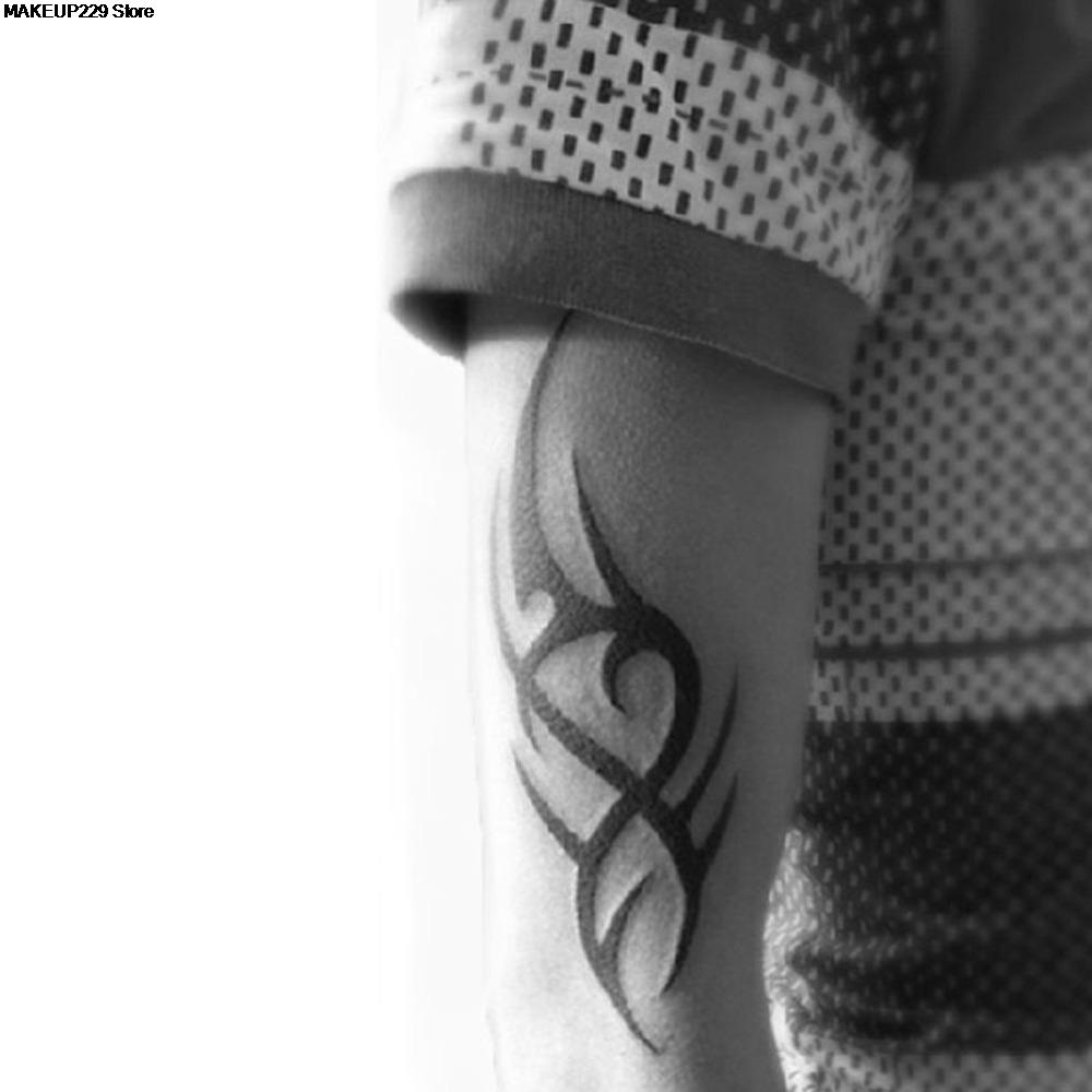 Black Temporary Tattoo Body Art Tattoos 3D Waterproof Temporary Tattoos Sticker Art Men Arm Leg Tatoo Paper. 