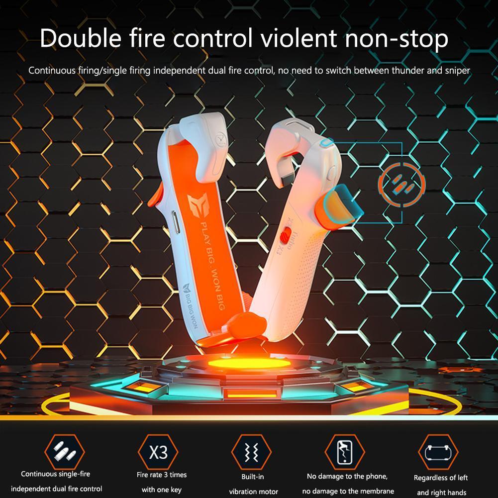 BIGBIGWON M1 Mobile Gaming Controller 6 Fingers Vibration Button Triggers for PUBG Gamepad Joystick For iPhone Android