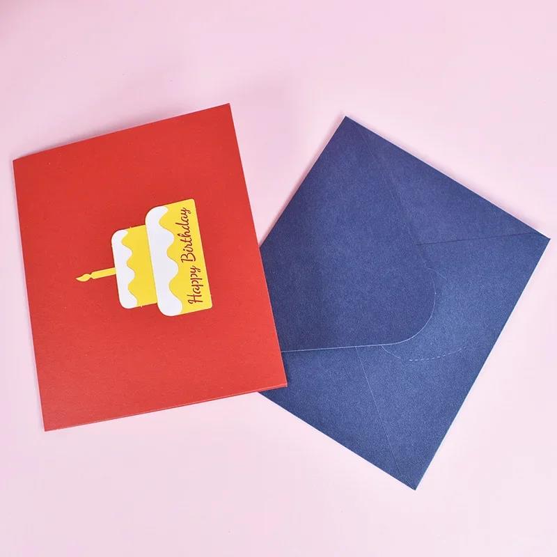 Musical Birthday Greeting Cards 3D Pop Up Gift Card with Led Music gift cards with envelope wedding decorations for tables LaoXzhongX. 