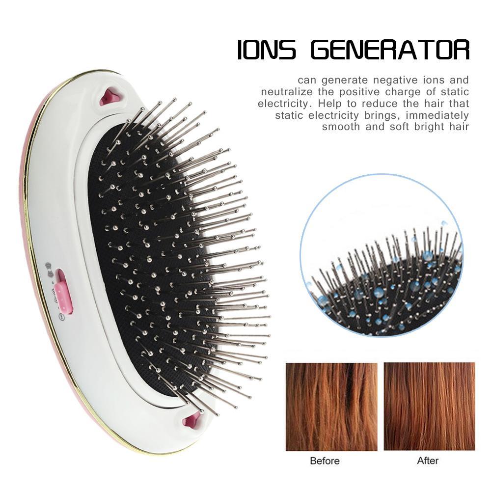 Topsky Mini Ionic Hair Brush Portable Anti Static Curved Vented