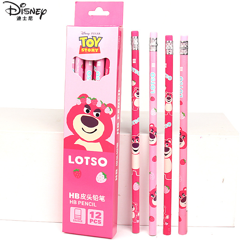 Disney Frozen Princess Girl Pencil Cartoon Cute Kids Elementary School Student With Eraser HB Wooden Pencil