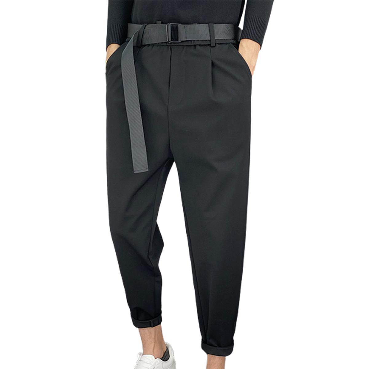 Harem Pants Solid Color Deep Crotch Pencil Pants