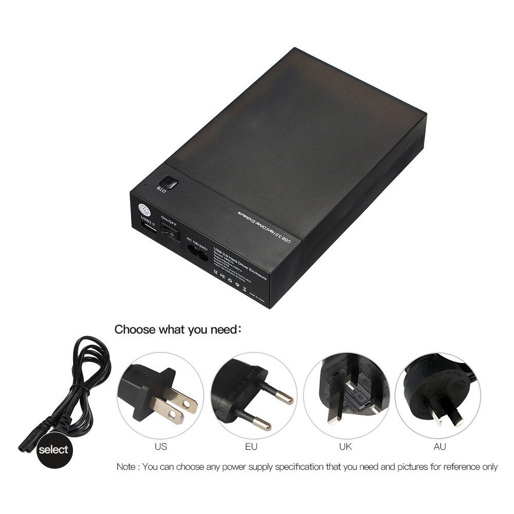 HXSJ USB 3.0 2.5 3.5 SATA HDD Enclosure Portable SSD HDD Case Support UASP OTB One Touch Backup. 