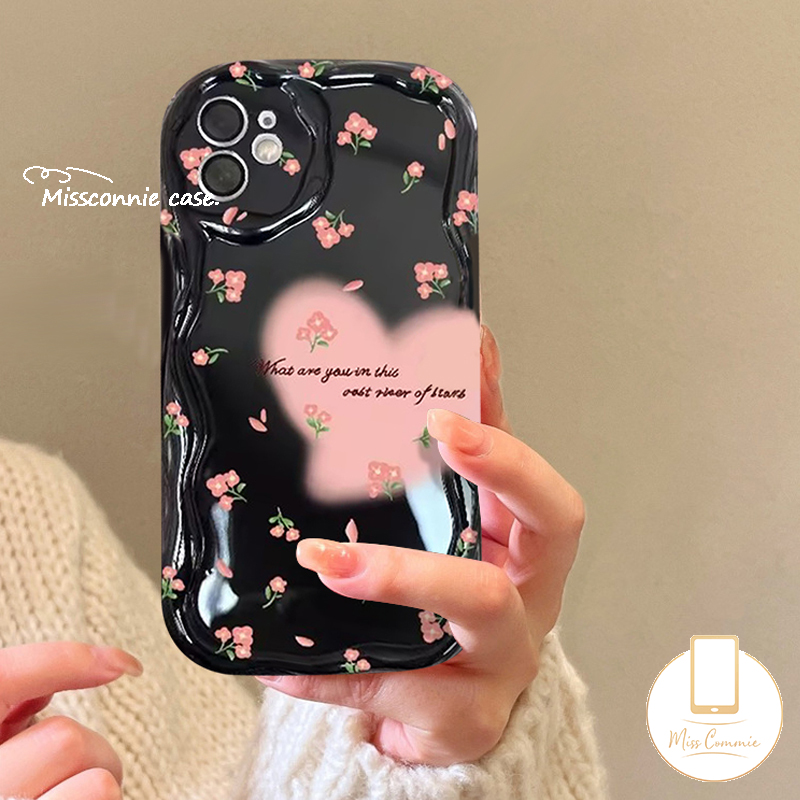 MissConnie For Tecno Spark 10C Go 2023 2024 10 Camon 20 Infinix Hot 10Lite 20i 8 30i Hot 12 30 9 10 11 20 10T Play Note 12 G96 30 Pro Smart 7 5 6 Plus Creative Floret Gradients Dreamy Love Heart 3D Wavy Curved Edge Cute Flowers Case. 