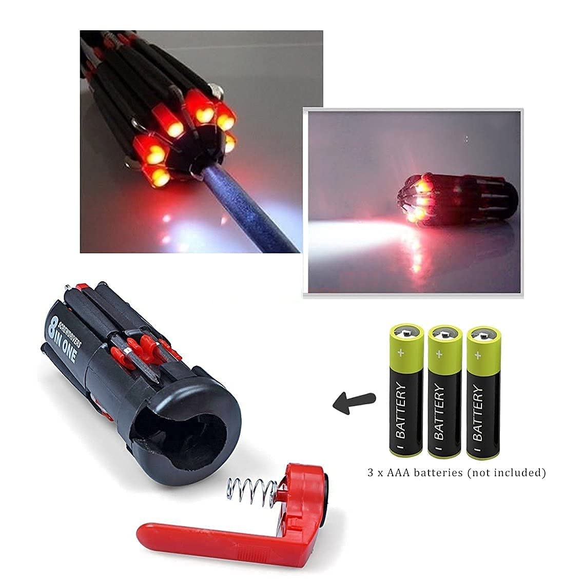 8 In 1 Multi Screwdriver Set With Powerful Torch. 