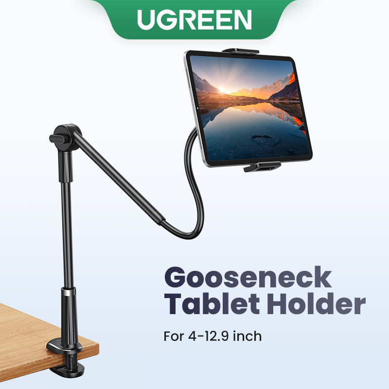 UGREEN Phone Tablet Stand iPad Holder for Bed iPad Mount Stand Gooseneck Tablet Stand Holder for Desk Video Re-cording Laying Down Rotating Swivel Swing Arm for iPad Pro iPhone Samsung Tabs Fire, 12.9''