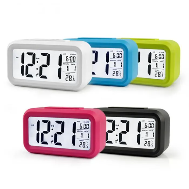 Alarm Clock [Dol-2108 9(FG): 54] (Electronic Clock Creativity Digital Clock Temperature Type LED Light Sensor Luminous Snooze)