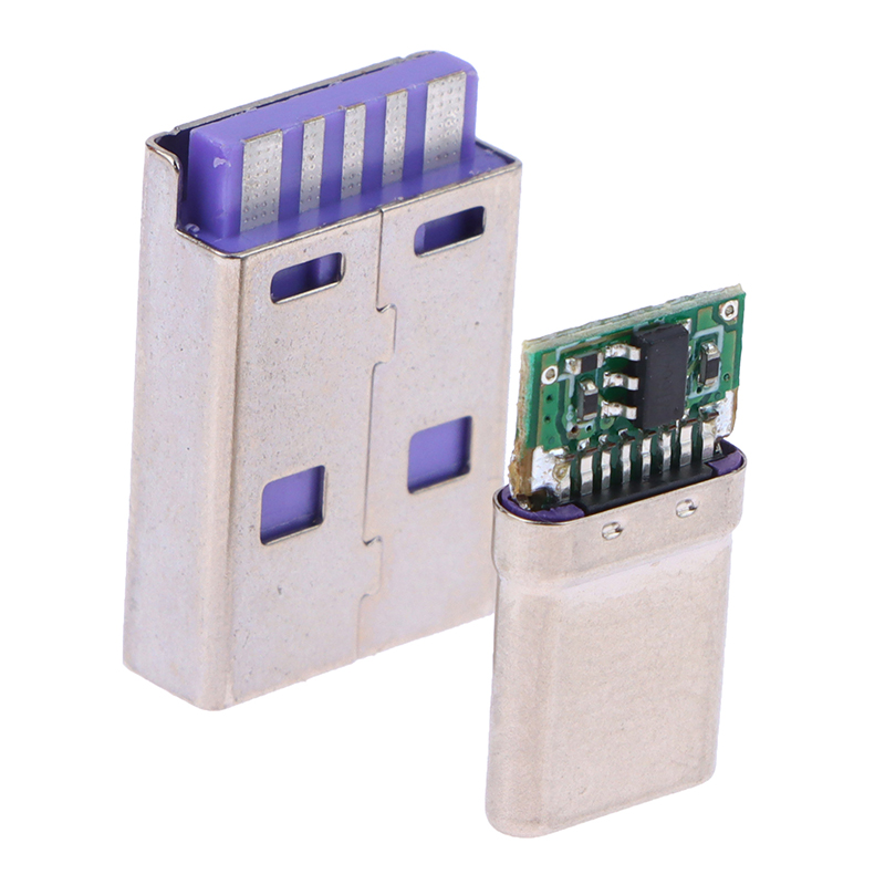 DIY OTG Data Charge Kit 1 Set Fast Charge Type-C USB 65W 6.5A Male Connector Welding With 5Pin PCB Type A Male 6 Pin USB. 