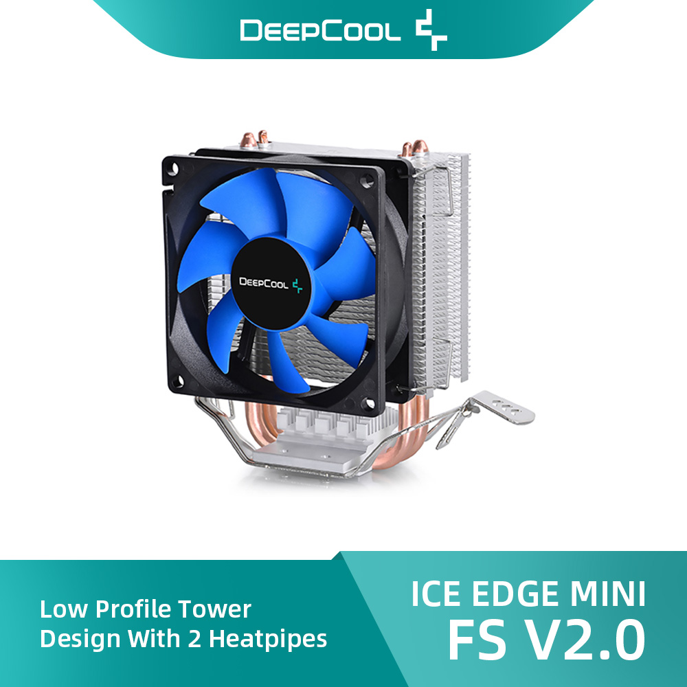 Deepcool ICE EDGE MINI FS V2.0 CPU Cooler 2 Heat Pipes For Intel LGA1700 1200 1155 AMD AM5 AM4 80mm Fan 3pin Interface. 