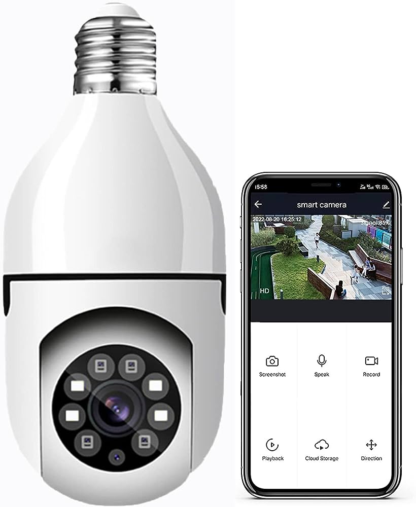 Champion V380 Bulb IP Camera 360 ° PTZ Bulb IP Camera 1080 HD WIFI IP Security Camera. 