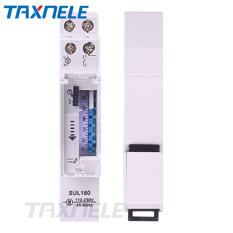 DIN Rail SUL180 Time Switch Mechanical Timer Switch 24 Hours Programmable Timer 16A Time Switch. 