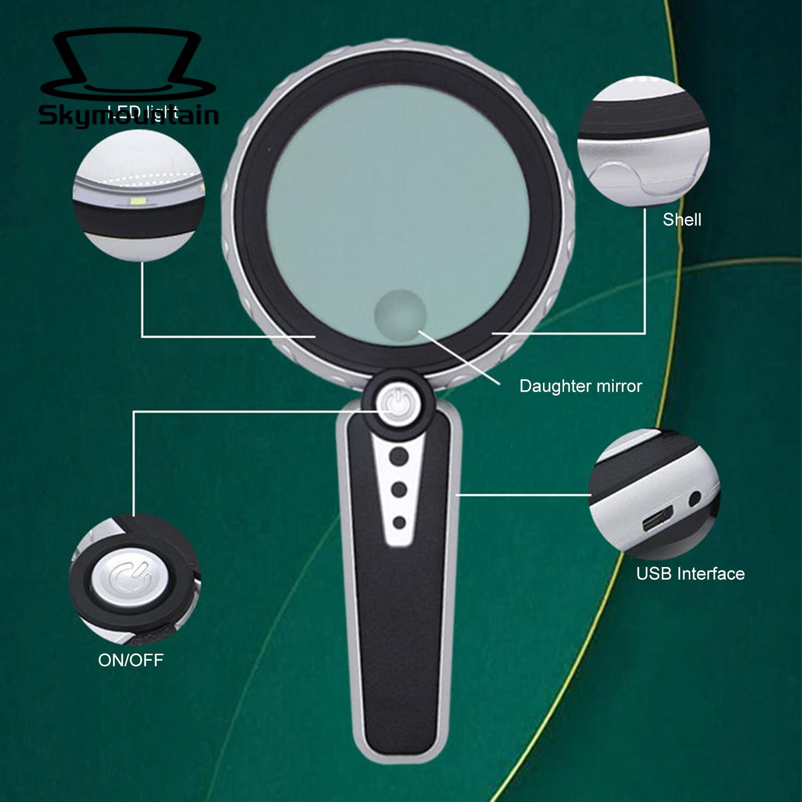 Handheld Magnifier 12 LED 10X Scientific Exploration LED Lighted Magnifier. 