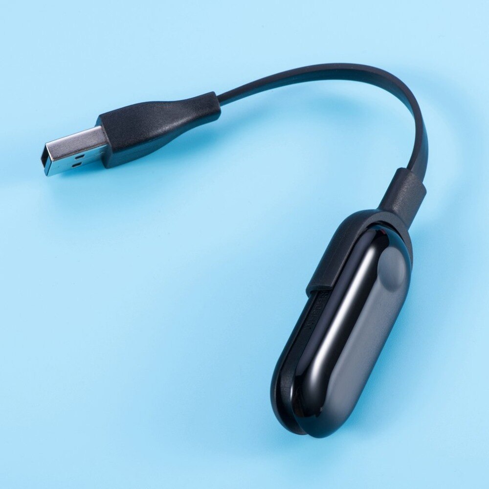USB Charging Cable Dock Charger for Mi Band 3/M3/M4, Part of smart watch - Black. 