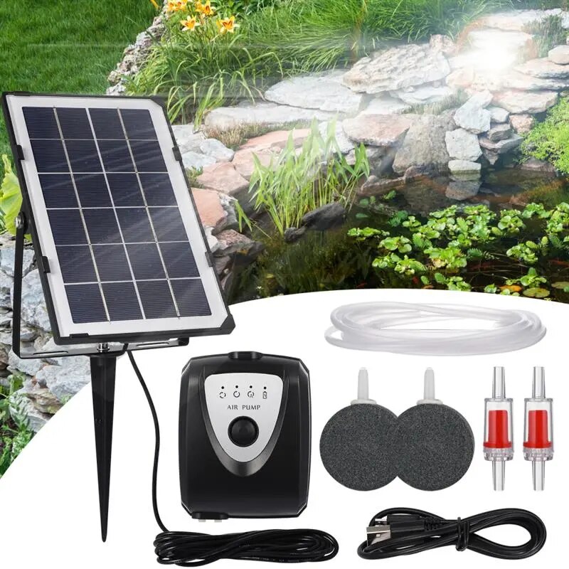 Aerator Pump Solar Power Oxygen Air Pump 5W/6V Solar Powered