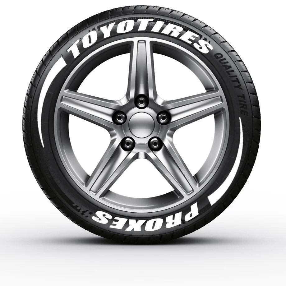 TOYO TIRES 3D Motorcycle Wheel Rubber Conjoined Lettering Decals for MT03 MT07 MT09 YZF R1 R3 R6 R15 FZ07 R1m FZ6 Raptor WR450F. 