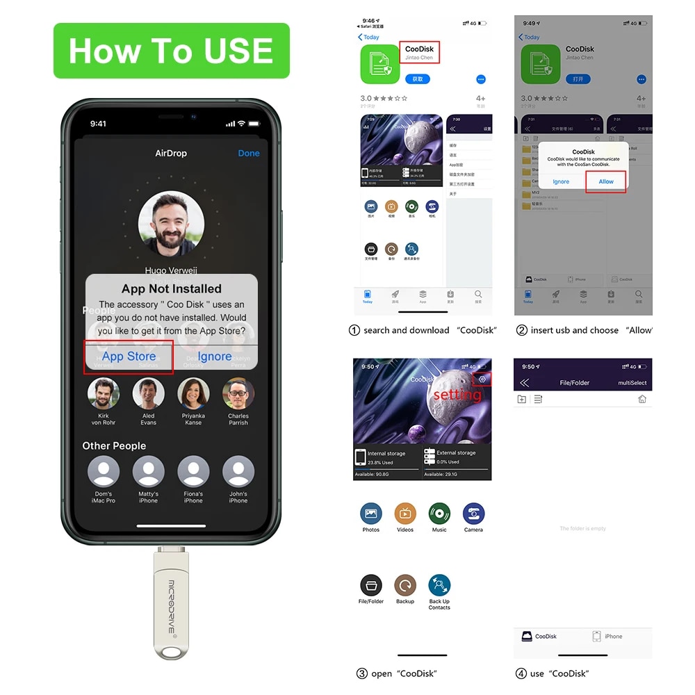 USB Flash Drive 128GB Pen Drive for iPhone X/XR/XS/ 8/7/6/iPad 64GB 32GB 256GB OTG Pendrive USB 3.0 Memory Stick for ios. 