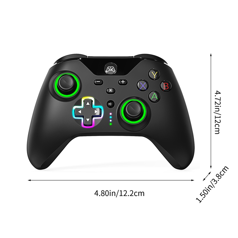 2.4G Wireless Gaming Controller With LED Flashing Light Macro Functions For Xbox Black. 
