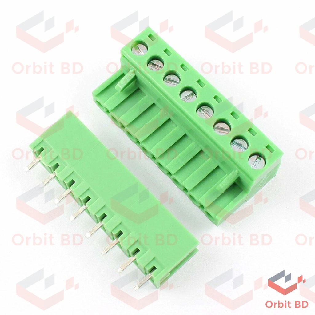 Screw Terminal Block 8 Pin 5.08mm Pitch Male Female Plug-in L Type Right Angle Connector Screw Terminal PCB Audio Video Accessories. 