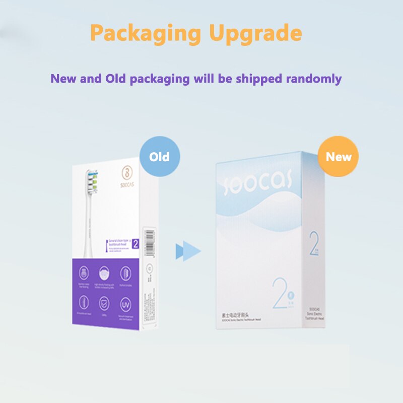Original 2PCS SOOCAS Replacement Toothbrush Head for SOOCAS / SOOCARE X3 Mi Home APP Control Bluetooth Teethbrush. 