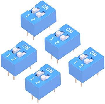 3Pcs- 2 Position DIP Switches 2.54mm Pitch Horizontal DIP Switch Two Positions Piano Type Dial DIP Slide Switch For Electronics Circuit PCB. 