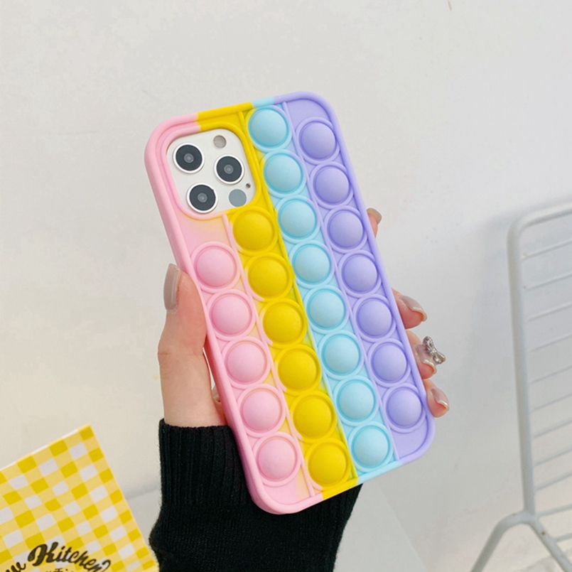 Alien Pop Push It Bubble Phone Case for iPhone 13 14 15 Pro Max 12 11 6 7 8 Plus iPhone XR XS X iphone15 15pro iphone14pro Popit Cover. 