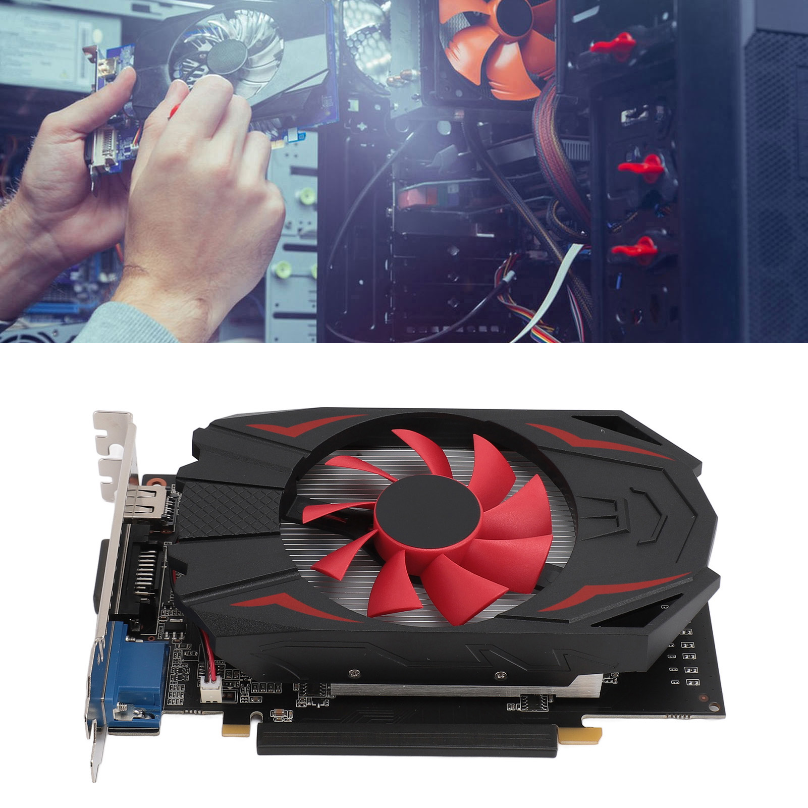 GPU Video Card 5000MHZ Core Frequency GTX1050 2GB DDR5 128bit Game Graphics Card Plug and Play 2560x1600 Resolution PCI Express 2.0 16X Slot for Desktop PC. 