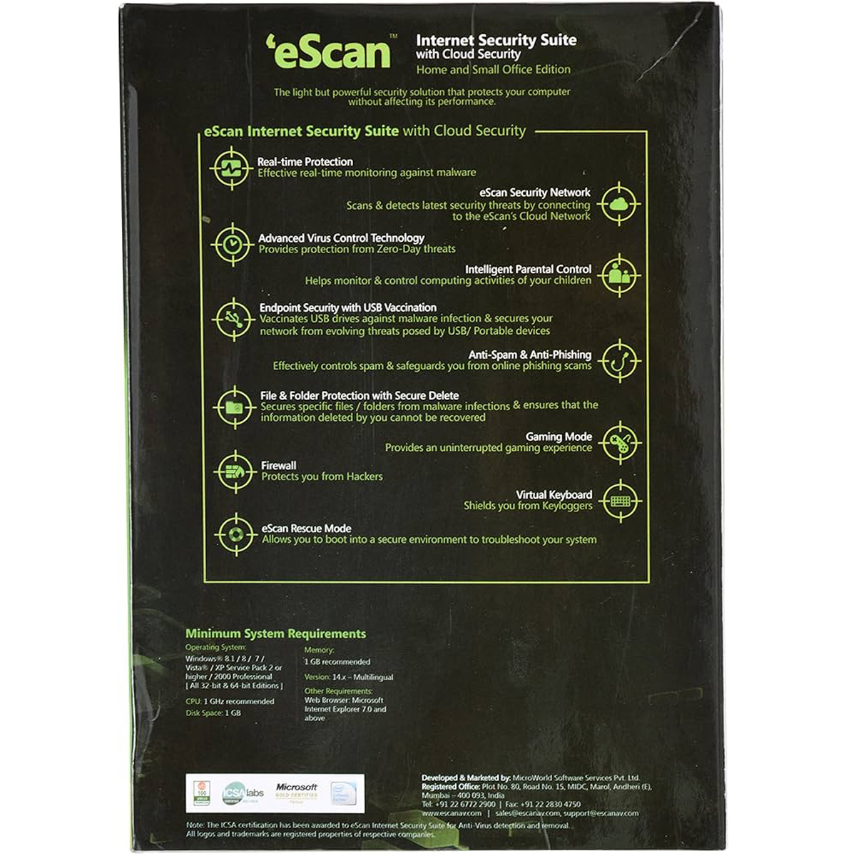 New version total Escan internet security suite( 1 user-1 year) with CD & without CD. 