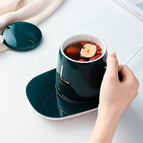Jarvis Creation Cermaic Coffee Mug Warmer with Auto Shut Off and Heating Function Electric Warmer Plate with Auto Shut Off for Coffee Tea Milk Cocoa Gift Set Temperature Control. 