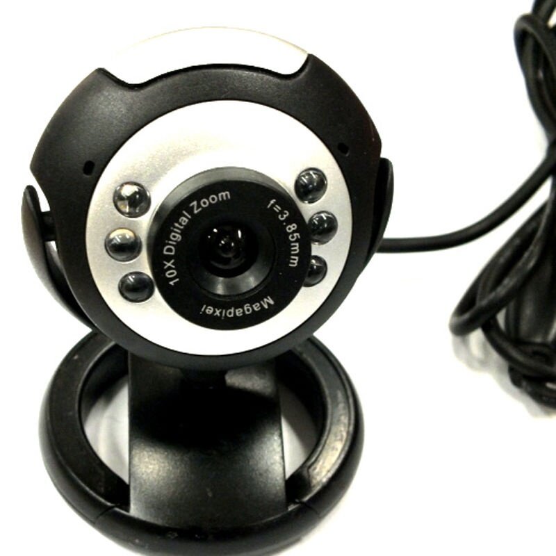 6 LED HD Webcam USB 2.0 50.0M PC Camera Web Cam with MIC for Computer PC Round. 
