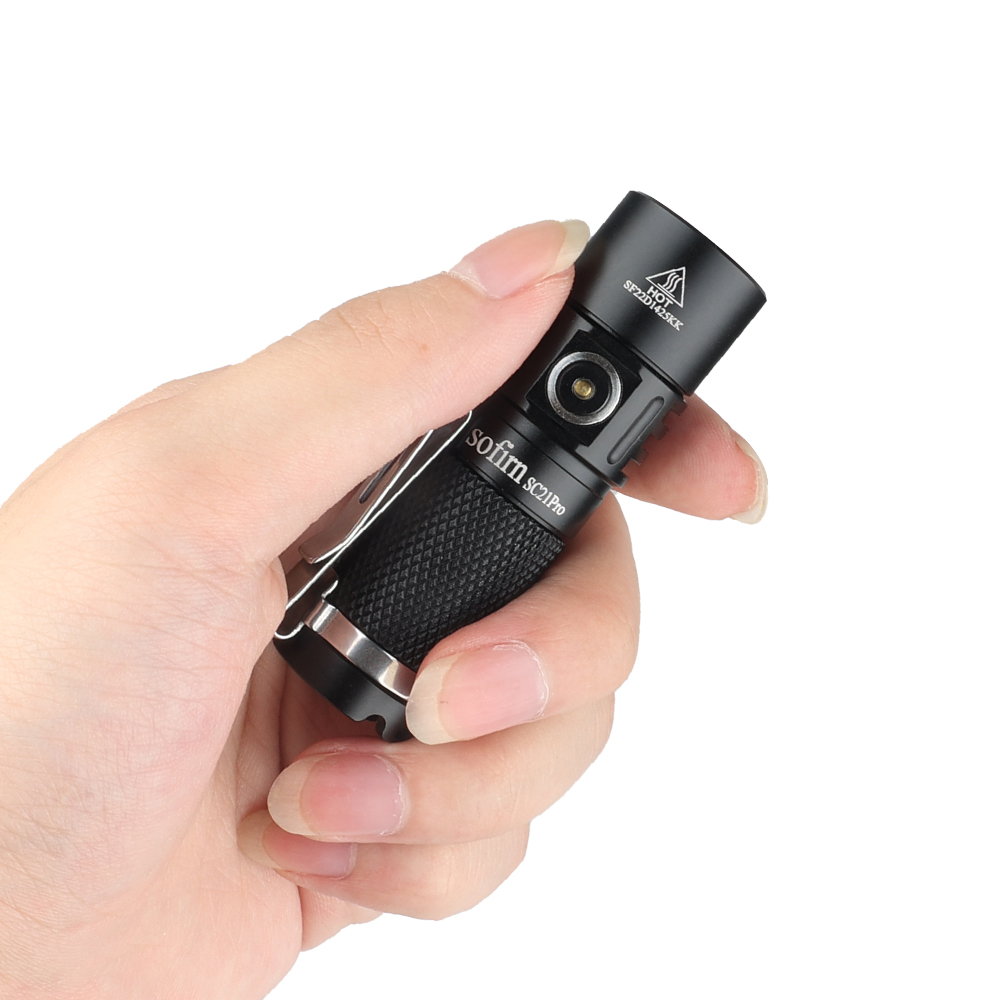 Sofirn SC21 Pro Mini Powerful LED Flashlight Anduril 2.0 16340 USB C Rechargeable 1100lm LH351D 90CRI. 